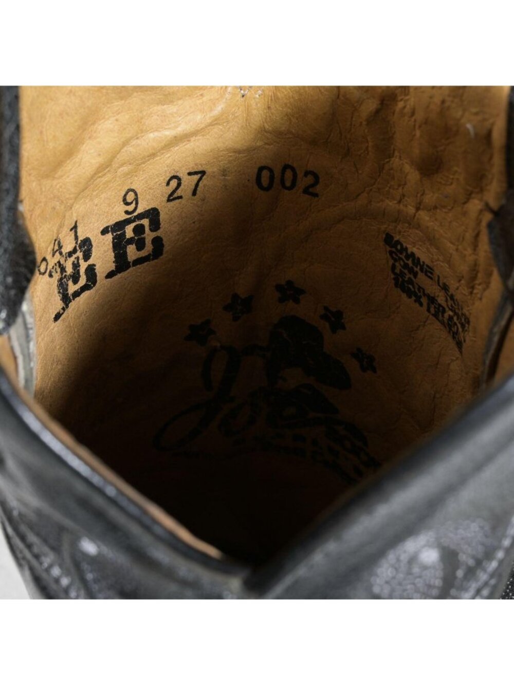 Vintage Silver Leather Western Cowboy Boots Deadstock Embroidered Burnished 9.5 - Picture 6 of 7